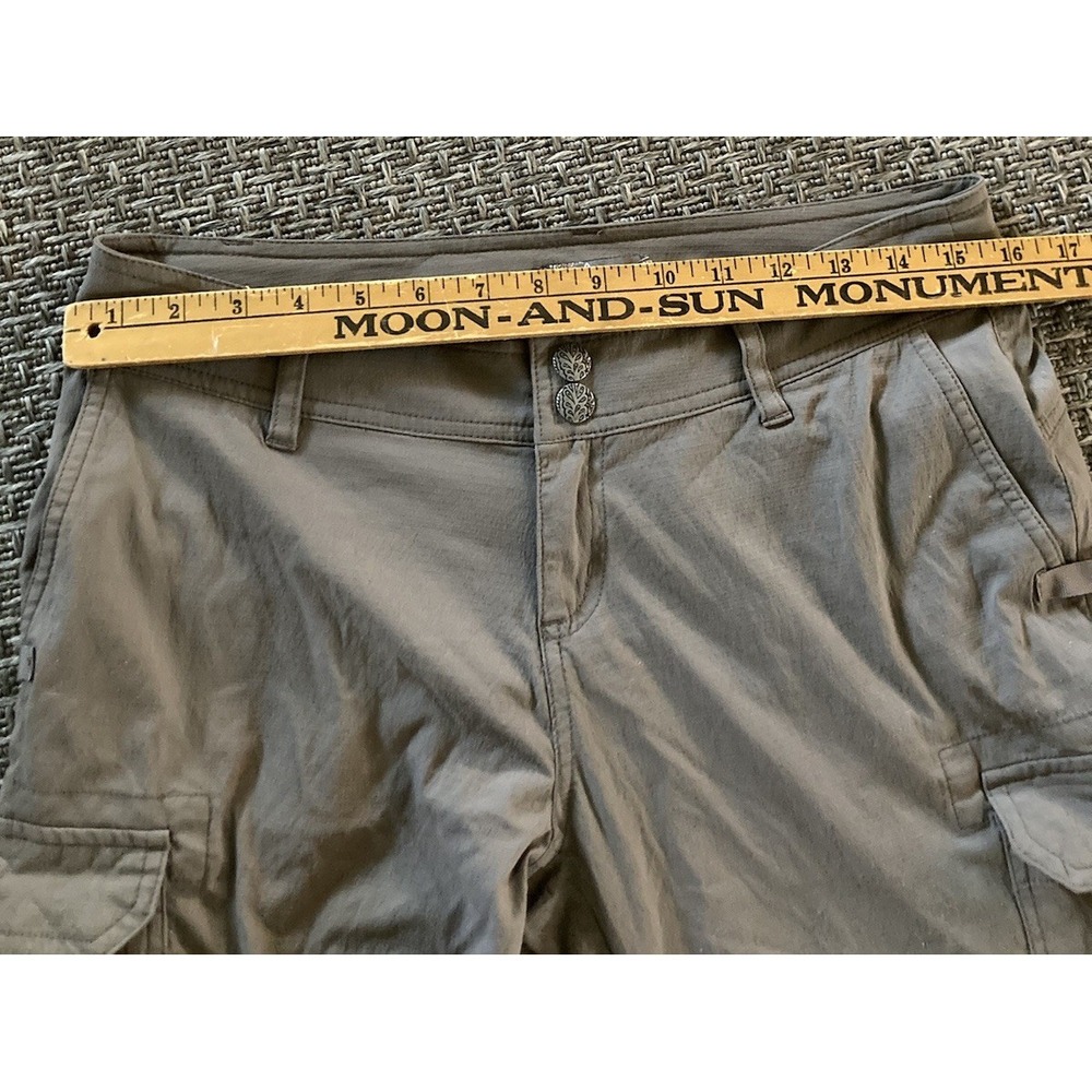Prana Womens Nylon Stretch Hiking Pants Size 6 Gray Drawstring Outdoor Ripstop - Picture 9 of 15